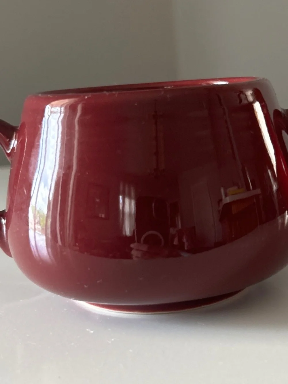 Fiesta Sugar Bowl in Cinnabar Maroon Finish